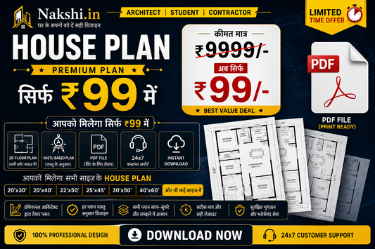 Architect Designed 50+ House Plans PDF – Ready to Build | All Plot Sizes | Only ₹99